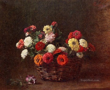 Zinnias2 花画家 アンリ・ファンタン・ラトゥール Oil Paintings